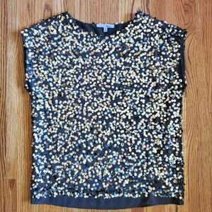 WD NY Sequin Gold and Silver Olive Top